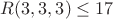 $R(3,3,3)\le 17$