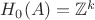 $H_{0}(A)=\mathbb{Z}^{k}$