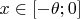 $x\in[-\theta;0]$