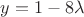 $y=1-8\lambda $