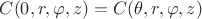 $C(0,r,\varphi,z)=C(\theta,r,\varphi,z)$
