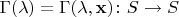 $\Gamma(\lambda)=\Gamma(\lambda,\mathbf{x})\colon S\to S$