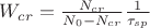 $W_{cr}=\frac{N_{cr}}{N_0-N_{cr}}\frac{1}{\tau_{sp}}$