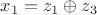 $x_1=z_1\oplus z_3$ $x_1=z_1\oplus z_3$
