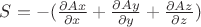 $S = - (\frac{\partial Ax}{\partial x} + \frac{\partial Ay}{\partial y} + \frac{\partial Az}{\partial z})$