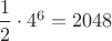$\dfrac 12\cdot 4^6=2048$