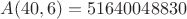 $A(40,6)=51640048830$