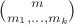 ${m\choose m_1,\dots,m_k}$