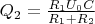 $Q_2=\frac{R_1U_0C}{R_1+R_2}$
