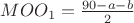 $MOO_1={\frac{90-a-b}{2}}$