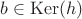 $b \in \operatorname{Ker}(h)$