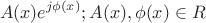 $$
A(x)e^{j\phi (x)} ;A(x),\phi (x) \in {\Cal R}
$$