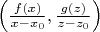 $\left(\frac{f(x)}{x-x_0},\frac{g(z)}{z-z_0}\right)$