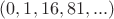$(0, 1, 16, 81, ...)$ $(0, 1, 16, 81, ...)$