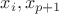 $x_i, x_{p+1}$