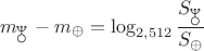 $$m_{\neptune}-m_{\oplus}=\log_{2,512}\frac{S_{\neptune}}{S_{\oplus}}$$