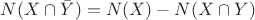 $N(X \cap \bar Y) = N(X) - N(X \cap Y)$