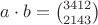 $a\cdot b = \binom{3 4 1 2}{2 1 4 3}$