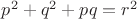$p^2+q^2+pq=r^2$