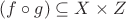 $(f \circ g) \subseteq X \times Z$