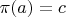 $\pi(a)=c$