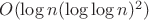 $O(\log n(\log\log n)^2)$