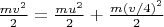 $\frac {mv^2} 2 = \frac{mu^2} 2 + \frac{m(v/4)^2} 2$