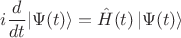 $$
i \frac{d}{dt}| \Psi(t) \rangle = \hat H(t) \, | \Psi(t) \rangle
$$ $$
i \frac{d}{dt}| \Psi(t) \rangle = \hat H(t) \, | \Psi(t) \rangle
$$