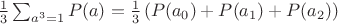$\frac13 \sum_{a^3=1} P(a)=\frac 1 3 \left( P(a_0)+P(a_1)+P(a_2) \right)$