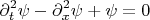 $$
\partial_t^2 \psi - \partial_x^2 \psi + \psi = 0
$$