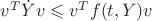 $v^{T} \dot Y v \leqslant v^{T} f(t,Y)v$