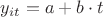 $y_{it} = a + b \cdot t$