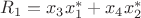 ${R_1} = {x_3}x_1^* + {x_4}x_2^*$ ${R_1} = {x_3}x_1^* + {x_4}x_2^*$