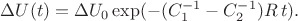 $\Delta U(t)=\Delta U_0\exp(-(C_1^{-1}-C_2^{-1})R\,t).$