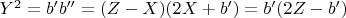 $Y^2=b'b''=(Z-X)(2X+b')=b'(2Z-b')$