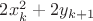 $2 x_k^2 + 2 y_{k+1}$