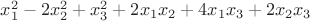 $x_1^2 - 2x_2^2 + x_3^2 + 2x_1x_2 + 4x_1x_3 + 2x_2x_3$