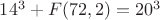 $14^3+F(72,2)=20^3$