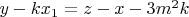 $y-kx_1=z-x-3m^2k$
