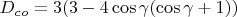 $D_{co}=3(3-4\cos\gamma(\cos\gamma+1))$