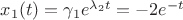 $x_1(t)=\gamma_1 e^{\lambda_2t}=-2e^{-t}$
