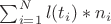 $\sum\nolimits_{i=1}^N{l(t_i)*n_i}$