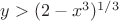 $y>(2-x^3)^{1/3}$