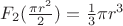 $F_2(\frac{\pi r^2}{2})=\frac13 \pi r^3$