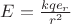 $E=\frac {kqe_r}{r^2}$