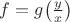 $f=g\big(\frac{y}{x}\big)$