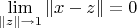 $$\lim_{\|z\|\to 1}\|x-z\|=0$$