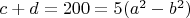$c+d=200=5(a^2-b^2)$