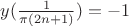 $y(\frac{1}{\pi(2n+1)})=-1$