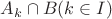 $A_k \cap B (k \in I)$